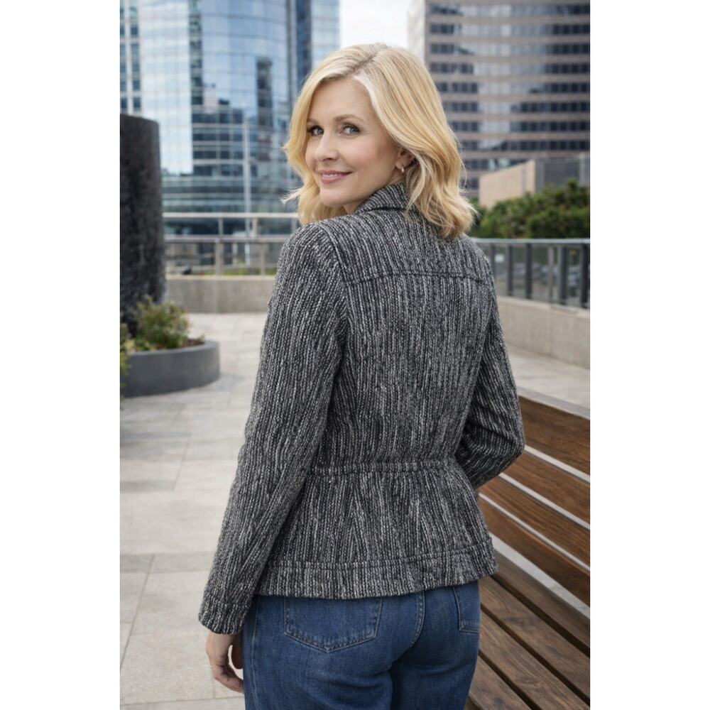 White House Black Market WHBM Womens M 8 10 Boucle Trucker Jacket Office NEW NWT - Picture 5 of 16